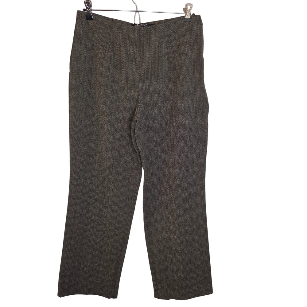Tribal Brown Stripped Stretch Straight Leg Dress Pants Side Zip Womens 8P